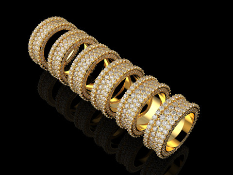 6 Size 3D Jewelry Rings 1 Modèles 3D en vedette