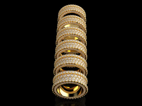 An&eacute;is de joias 3D de 6 tamanhos 1 Modelo de Impressão 3D