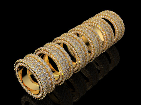 6 Size 3D Jewelry Rings 1 3D Print Model