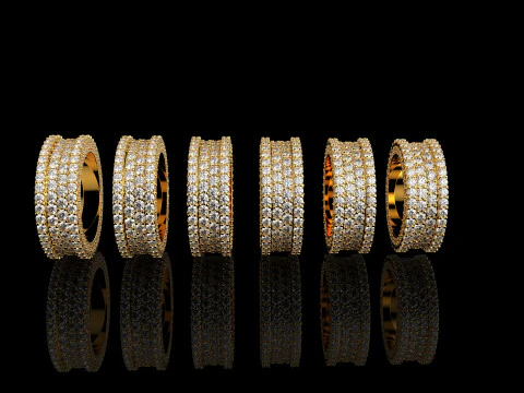 An&eacute;is de joias 3D de 6 tamanhos 1 Modelo de Impressão 3D