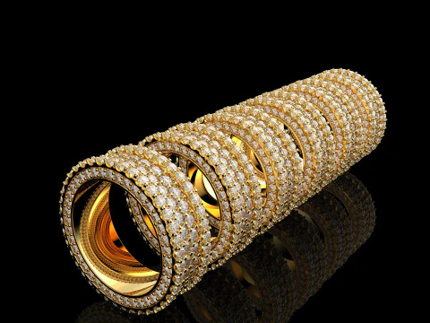 An&eacute;is de joias 3D de 6 tamanhos 1 Modelo de Impressão 3D