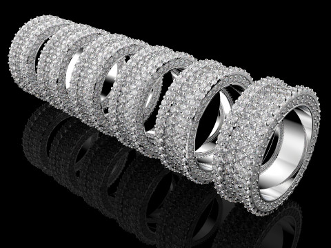 6 Size 3D Jewelry Rings 1 3D Print Model