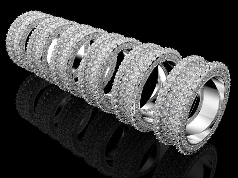 An&eacute;is de joias 3D de 6 tamanhos 1 Modelo de Impressão 3D