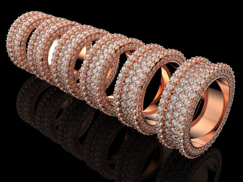 6 Size 3D Jewelry Rings 1 3D Print Model