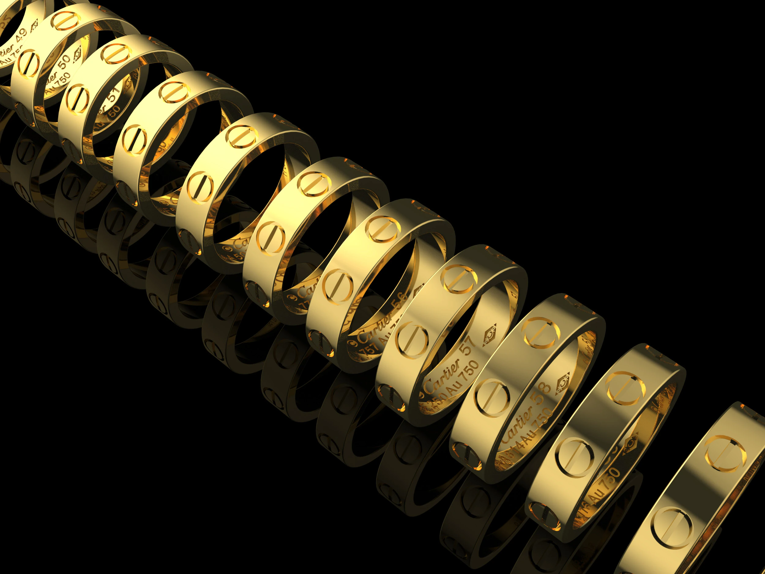 16 sizes from US 4 to US 10 3D Print Model .c4d .max .obj .3ds .fbx .stl .blend 