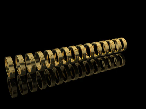 16 sizes from US 4 to US 10 3D Print Model