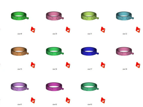 16 sizes from US 4 to US 10 3D Print Model