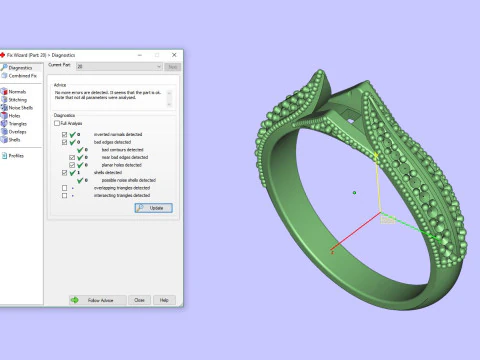 18K Yellow God Diamond Ring 3D Print Model