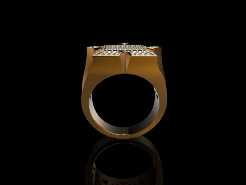 18K Yellow Gold Diamond Rings for Men 2 3D प्रिंट मॉडल