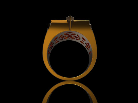 18K Yellow Gold Diamond Rings for Men 2 3D प्रिंट मॉडल
