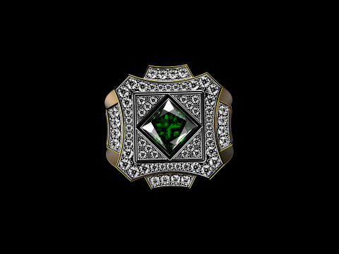 18K Yellow Gold Diamond Rings for Men 3 Model Cetak 3D