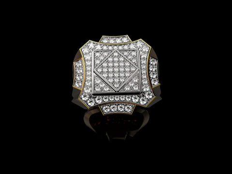 18K Yellow Gold Diamond Rings for Men 4 3D Print Model
