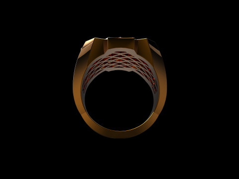 18K Yellow Gold Diamond Rings for Men 4 Model Cetak 3D