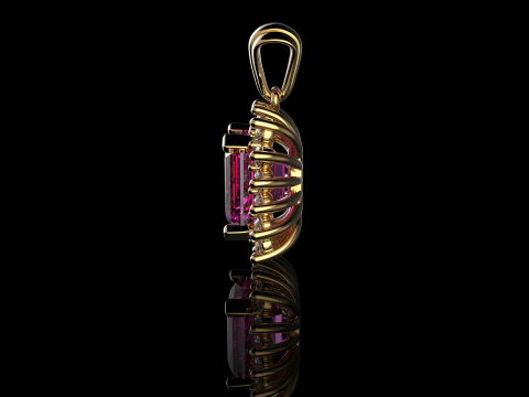 18K Yellow Gold Emerald and Diamond Pandets 3D Print Model