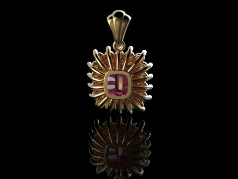 18K Yellow Gold Emerald and Diamond Pandets 3D Print Model