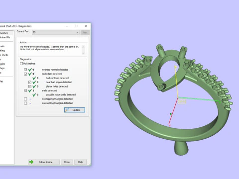 18K Yellow Gold Emerald Pear and Diamond Ring 3D Print Model