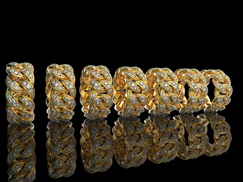 All Size Cuban Ring Modello di stampa 3D