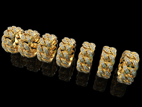All Size Cuban Ring Modello di stampa 3D