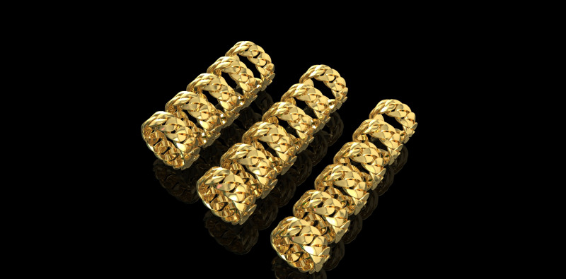 All sizes of the Cuban ring 3D 프린트 모델 .c4d .max .obj .3ds .fbx .stl .blend 