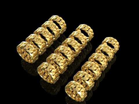 All sizes of the Cuban ring Model do druku 3D
