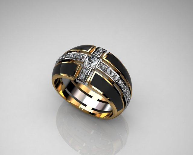 two color mens ring 3D Model .c4d .max .obj .3ds .fbx .stl .blend 