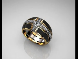 two color mens ring 3D Model
