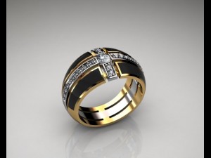 two color mens ring 3D Model