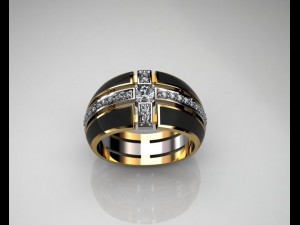 two color mens ring 3D Model