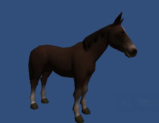 갈색 털을 가진 말 3D 모델 .c4d .max .obj .3ds .fbx .stl .blend 
