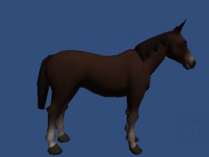 horse with brown hairs Modelo 3D