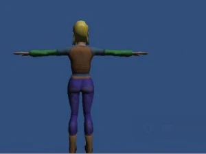 노란 머리를 가진 소녀 3D 모델