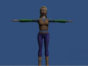 노란 머리를 가진 소녀 3D 모델