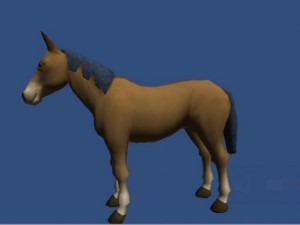 horse with green hair Model 3D