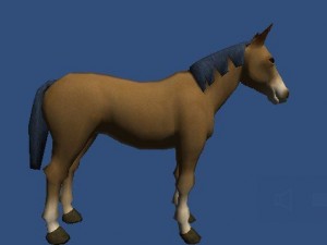 horse with green hair 3D Model