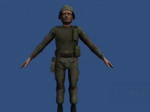 兵士の男 3Dモデル