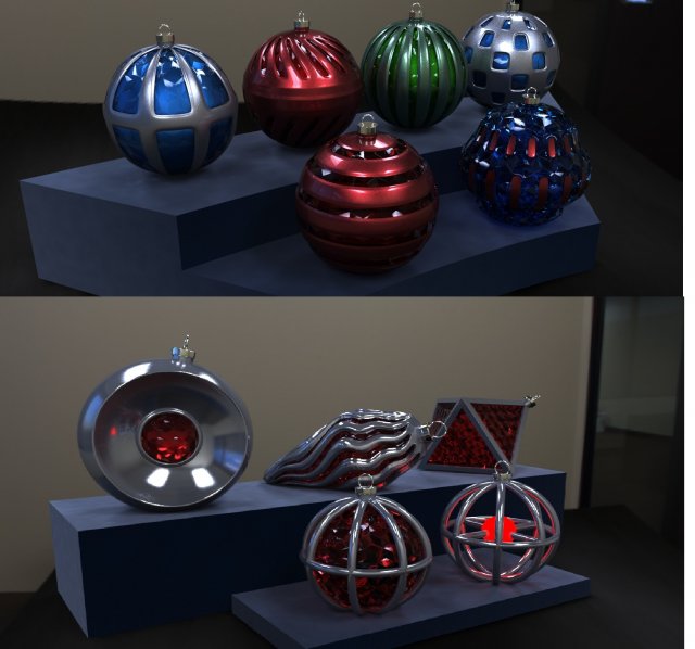 christmas balls Model 3D .c4d .max .obj .3ds .fbx .stl .blend