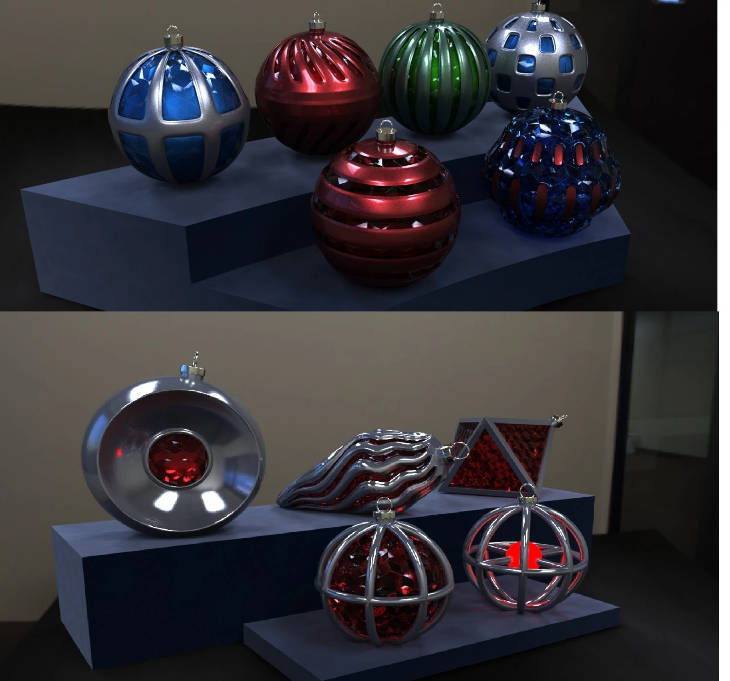 palle di Natale Modello 3D .c4d .max .obj .3ds .fbx .stl .blend