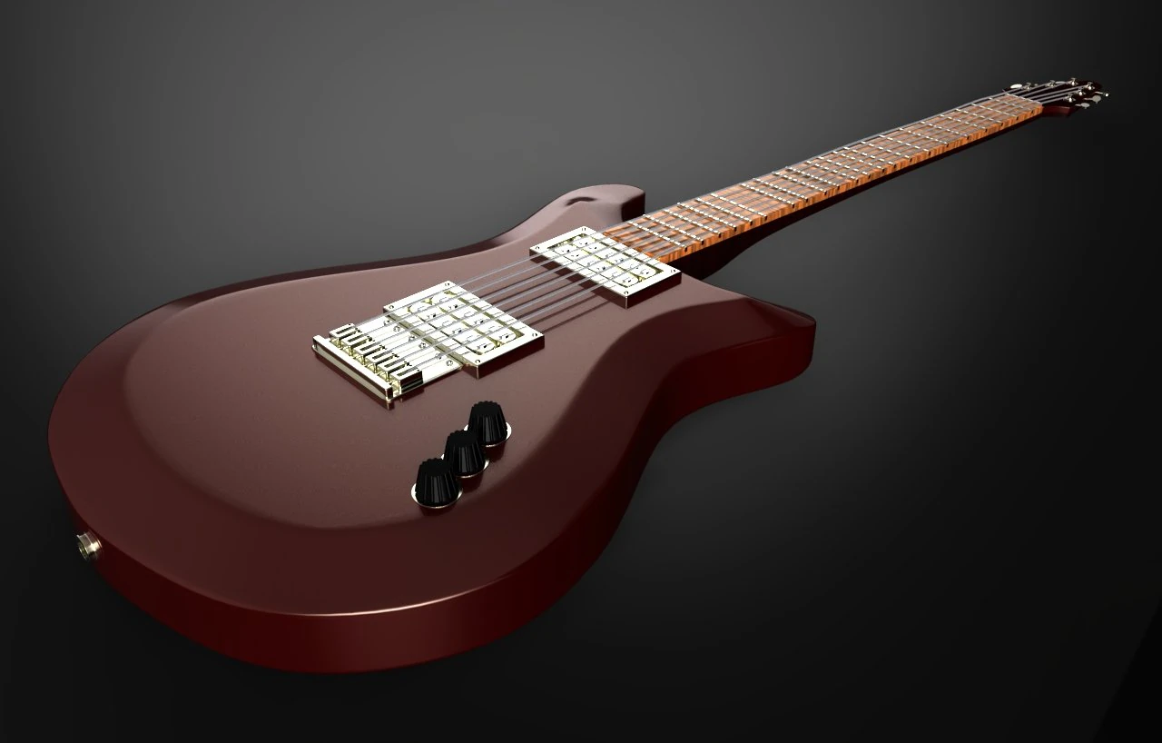 guitar 3D Model .c4d .max .obj .3ds .fbx .stl .blend 