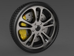 5 wheels 3D Model