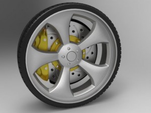 5 wheels 3D Model