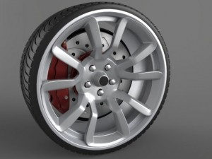 5 wheels 3D Model