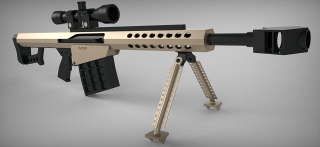 barrett Model 3D .c4d .max .obj .3ds .fbx .stl .blend 