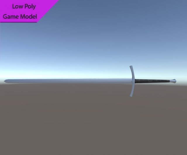 bastard sword 3D Model .c4d .max .obj .3ds .fbx .stl .blend 