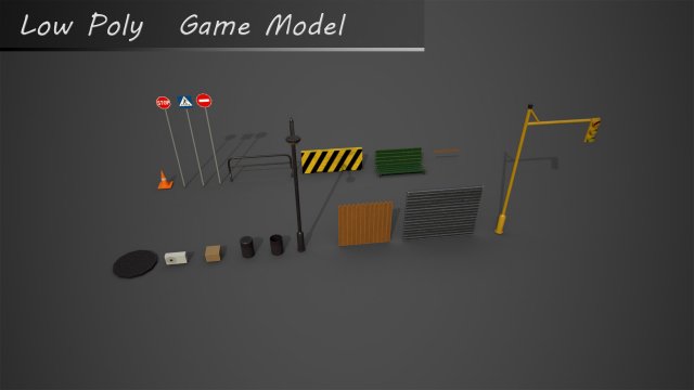 city props pack Modèle 3D .c4d .max .obj .3ds .fbx .stl .blend 