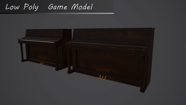old piano 3Dモデル .c4d .max .obj .3ds .fbx .stl .blend 