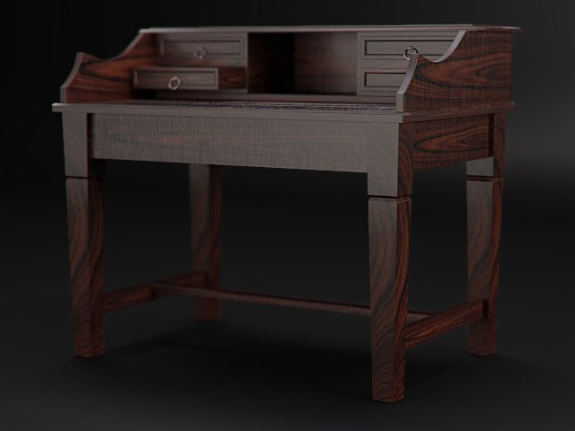 desk 01 3D Model .c4d .max .obj .3ds .fbx .stl .blend 