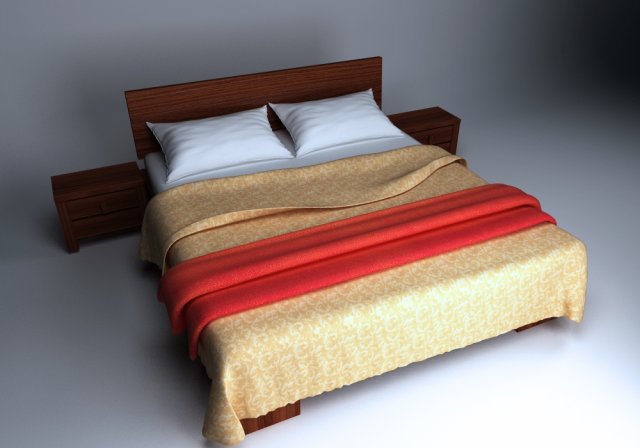 bed modern 3D Model .c4d .max .obj .3ds .fbx .stl .blend 