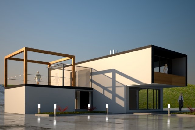 house modern Model 3D .c4d .max .obj .3ds .fbx .stl .blend 
