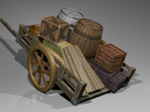 wooden cart 3D Модель