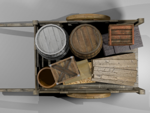 wooden cart 3D Model